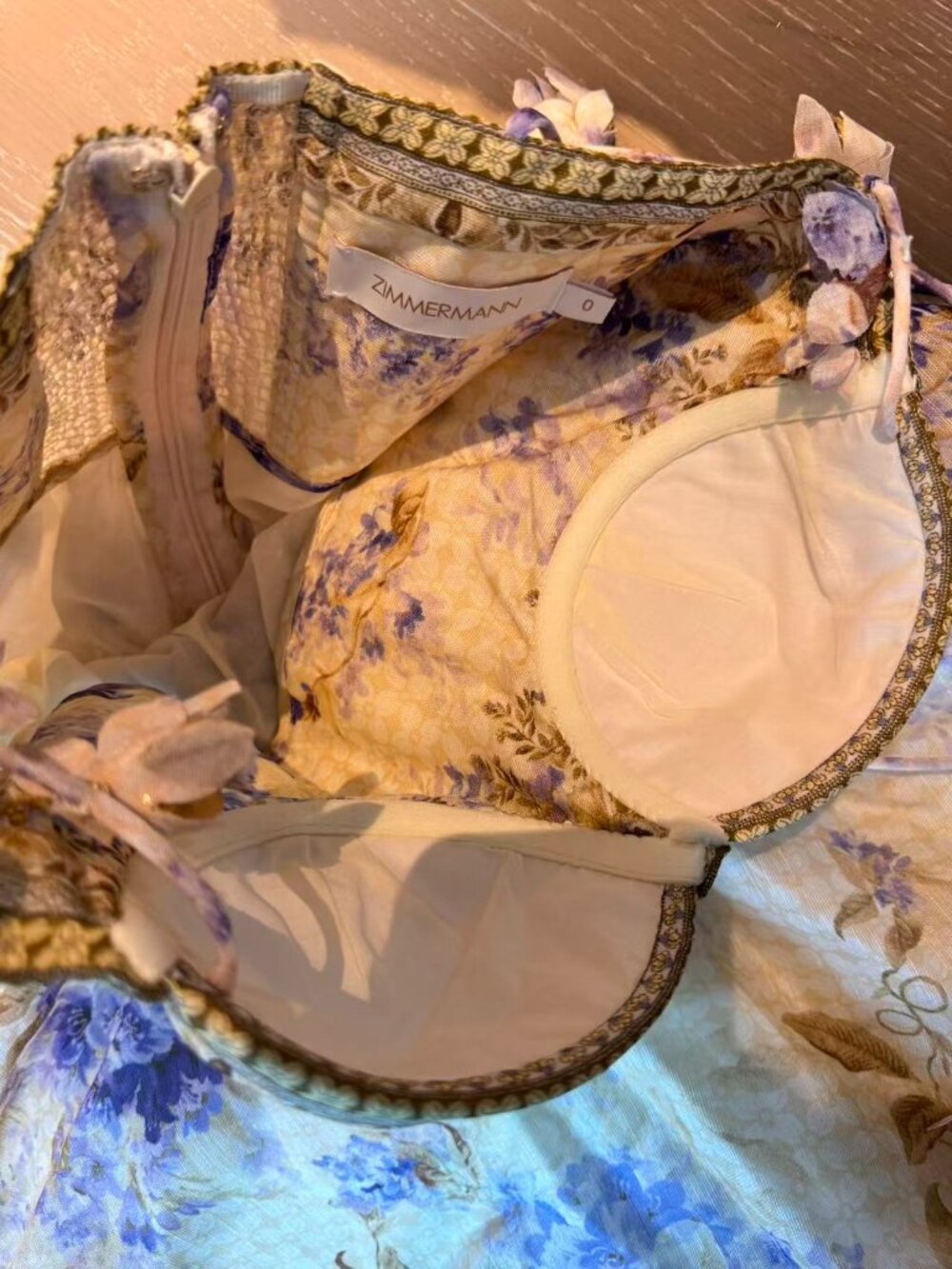 Zimmermann Dawning Dress in Cream and Purple - Picture 10 of 13